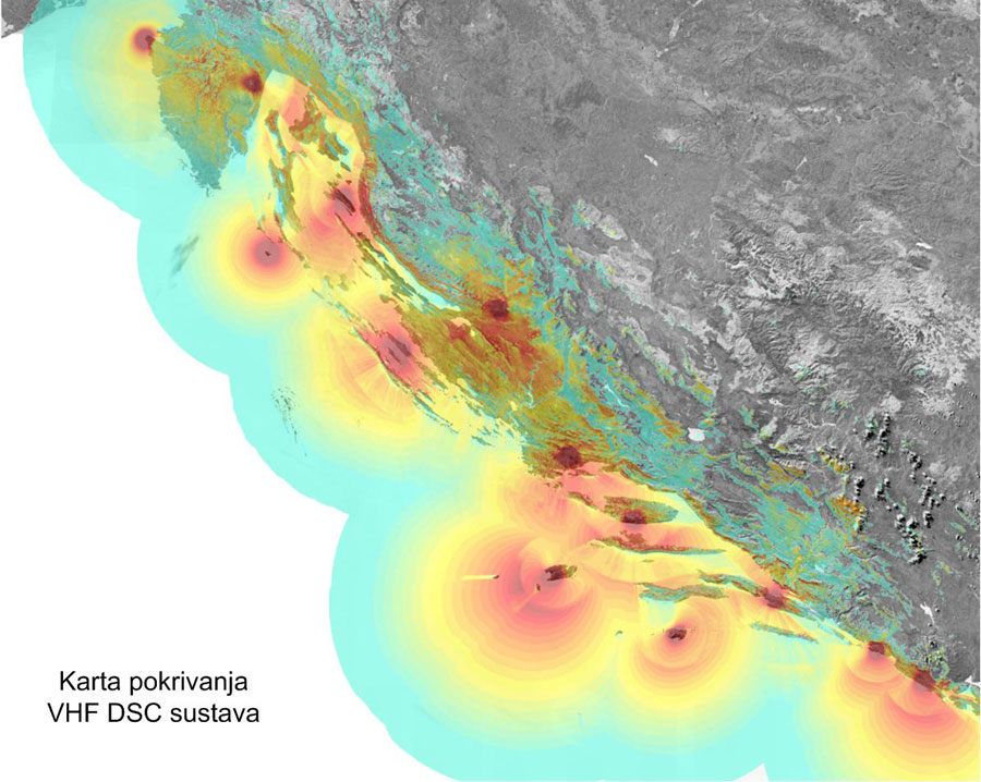 Karta pokrivanja VHF DSC sustava